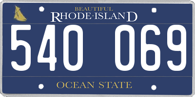 RI license plate 540069