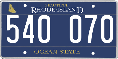 RI license plate 540070