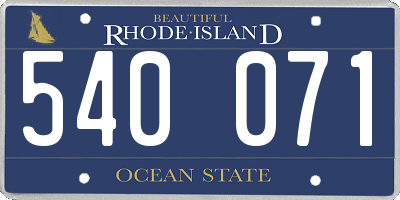 RI license plate 540071