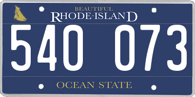 RI license plate 540073