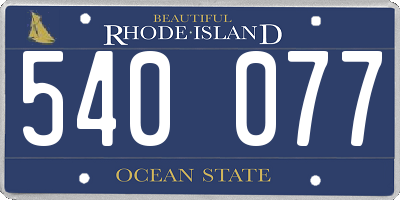 RI license plate 540077