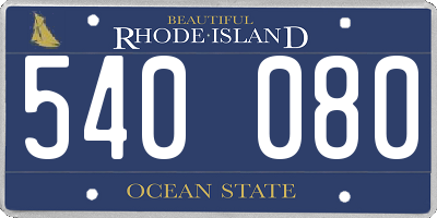 RI license plate 540080