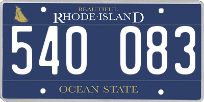 RI license plate 540083