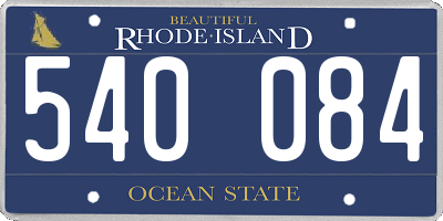 RI license plate 540084