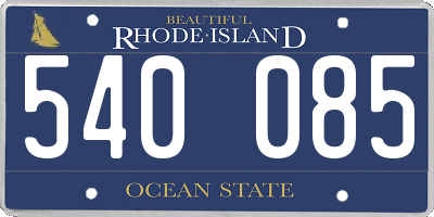 RI license plate 540085