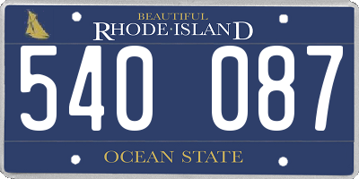 RI license plate 540087