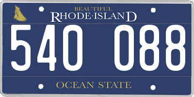 RI license plate 540088