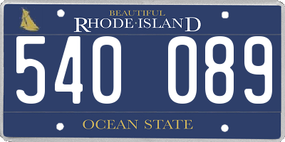 RI license plate 540089