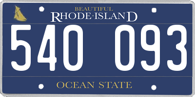 RI license plate 540093