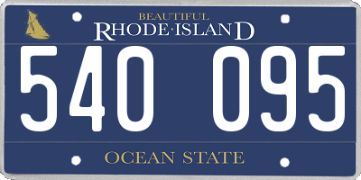RI license plate 540095