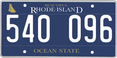 RI license plate 540096