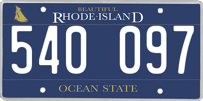 RI license plate 540097