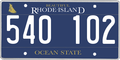 RI license plate 540102