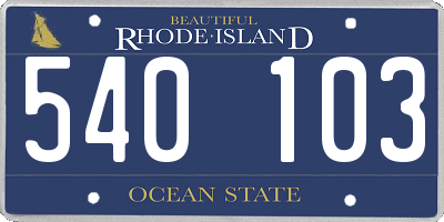 RI license plate 540103
