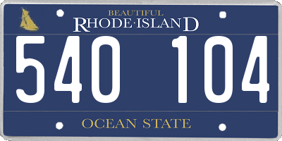 RI license plate 540104