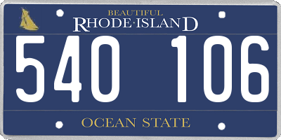 RI license plate 540106