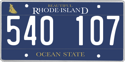 RI license plate 540107