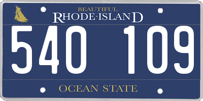 RI license plate 540109