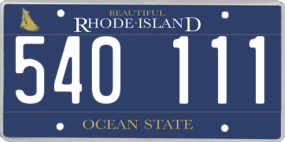RI license plate 540111
