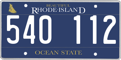 RI license plate 540112