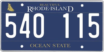 RI license plate 540115