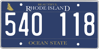 RI license plate 540118