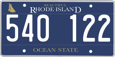 RI license plate 540122
