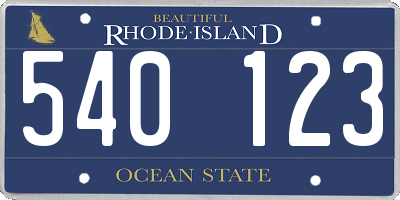 RI license plate 540123