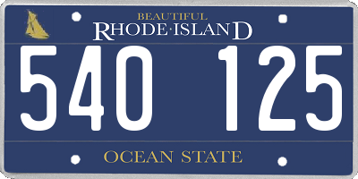 RI license plate 540125