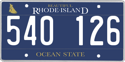 RI license plate 540126