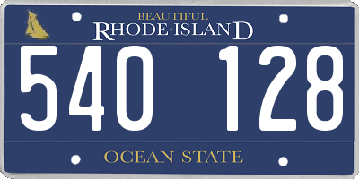 RI license plate 540128