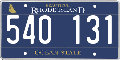 RI license plate 540131