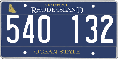 RI license plate 540132