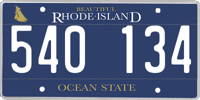 RI license plate 540134