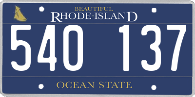 RI license plate 540137