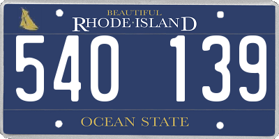 RI license plate 540139