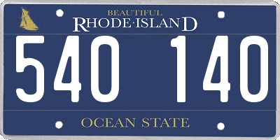 RI license plate 540140