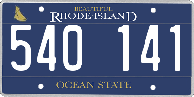 RI license plate 540141