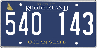 RI license plate 540143