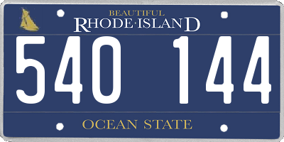 RI license plate 540144