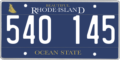 RI license plate 540145