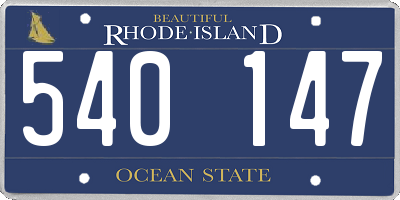 RI license plate 540147