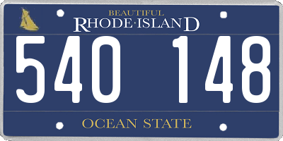 RI license plate 540148