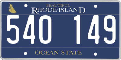 RI license plate 540149