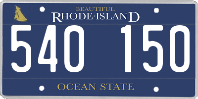 RI license plate 540150