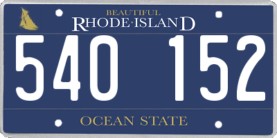 RI license plate 540152