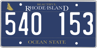 RI license plate 540153