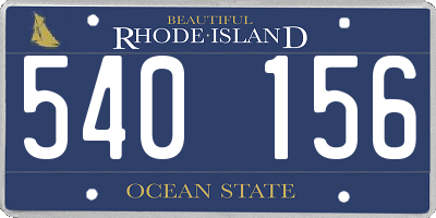 RI license plate 540156