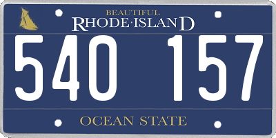 RI license plate 540157