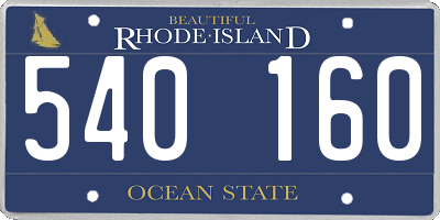 RI license plate 540160